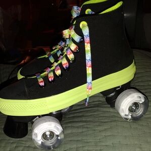 COPY - NEW Converse STYLE, NOT BRAND, Black &  Green High-Top Sneaker Roller Sk…